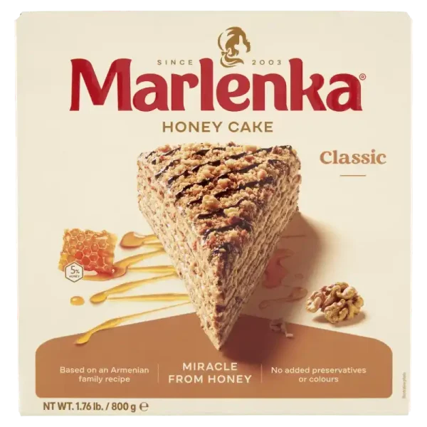 Marlenka mézes torta dióval 800 g