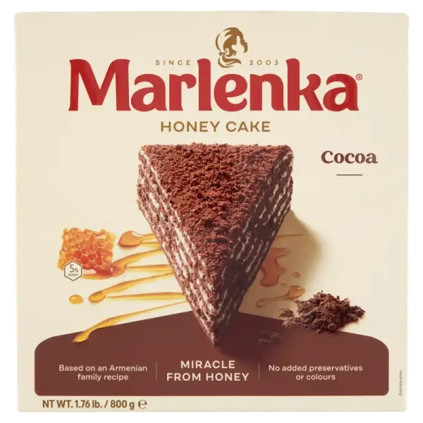 Marlenka mézes torta kakaós 800 g